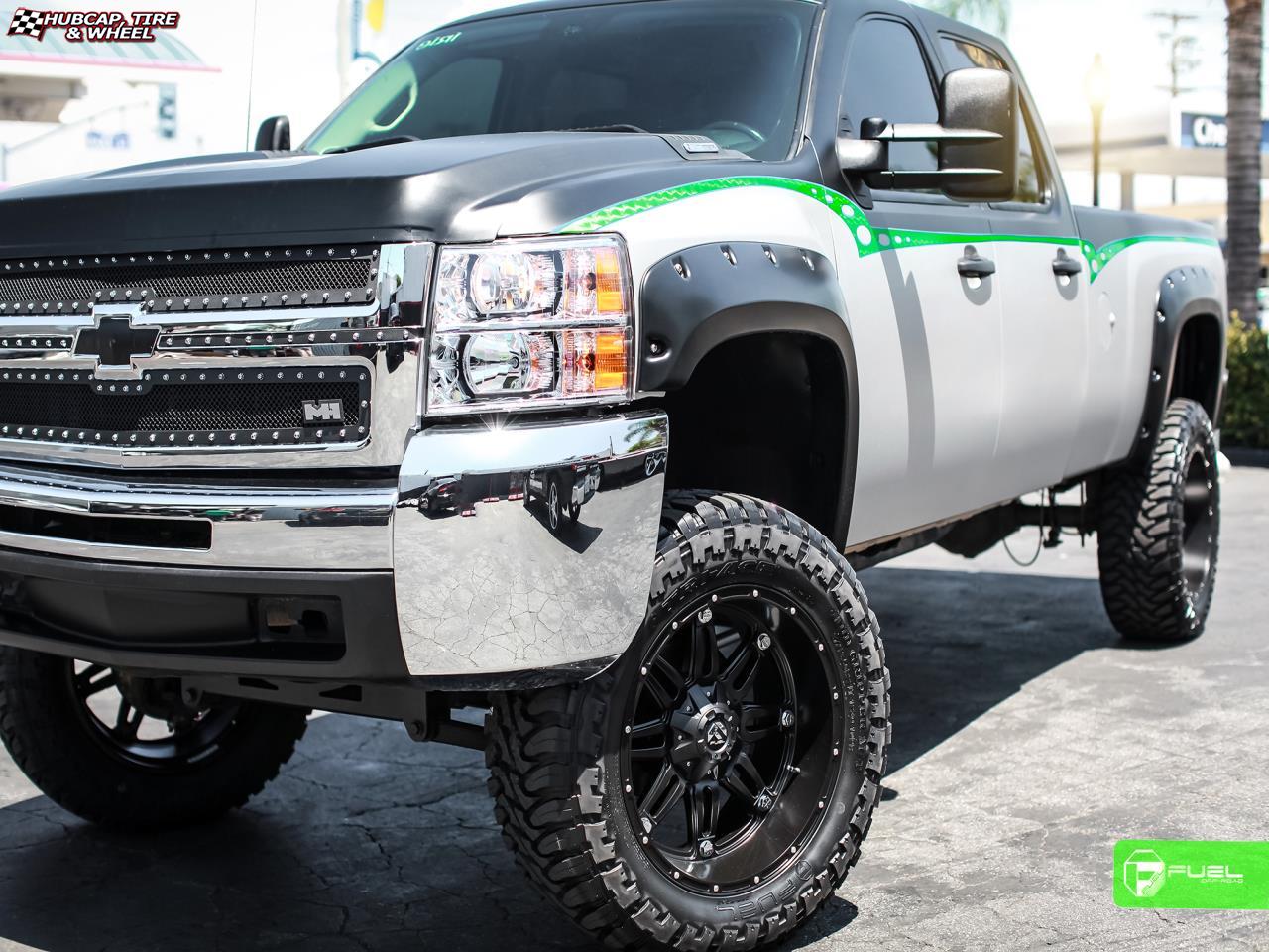 vehicle gallery/chevrolet silverado 2500 hd fuel hostage d531 24X11  Matte Black wheels and rims